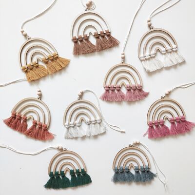 Rainbow Suspension wood + macramé