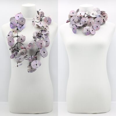 Orchideen-Halskette aus recyceltem Papier - Weiß