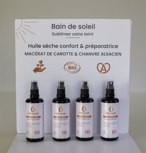 6 x Bain de soleil  - Huile Sèche Avant & Après Soleil - Corps & Visage - 5 ingrédients COSMOS ORGANIC