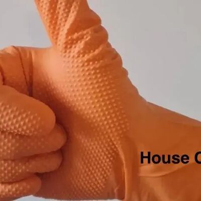 Nitrile Glove Orange 8.6 G ( S,M,L,XL ) 10 Pairs