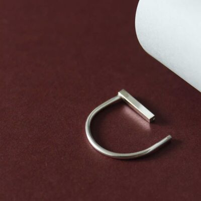 Ring Open Stripe - Zilver 925 - Maat 18