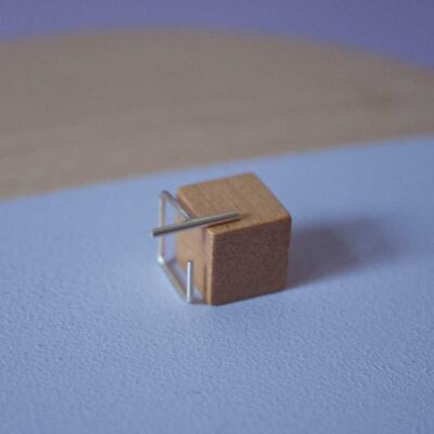 Oorbel Cube Small - Zilver 925 - Enkele stuk