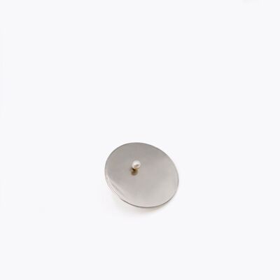 Boucle Éclipse Maxi - Plaqué palladium - Perle de culture