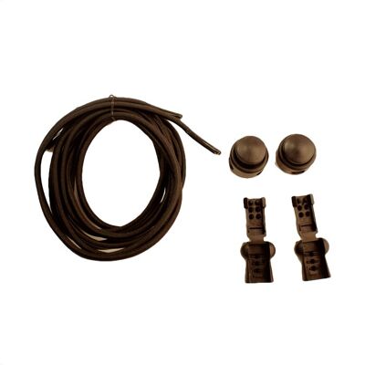 Cordones redondos elásticos marrones | 100cm