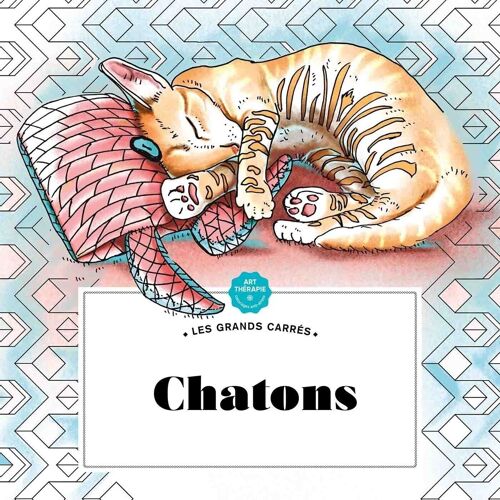 LIVRE DE COLORIAGE - Les grands carrés d'Art-thérapie Chatons