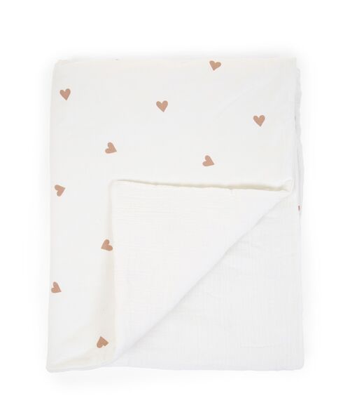 CHILDHOME, Couverture 80x100 jersey hearts + mousseline - CHILDHOME
