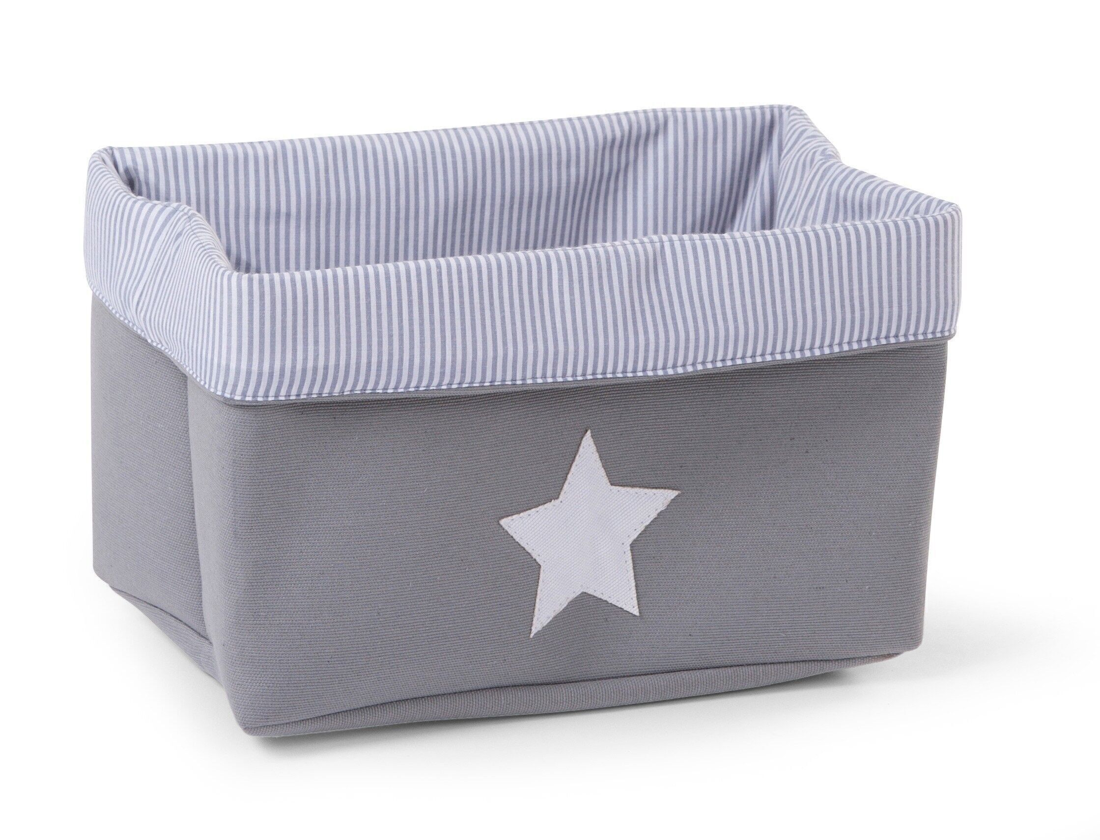 CHILDHOME, CESTA LONA 32x20x20 RAYAS GRIS - CHILDHOME