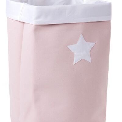 CHILDHOME, CANVAS BASKET 32x32x60 SOFT PINK WHITE - CHILDHOME