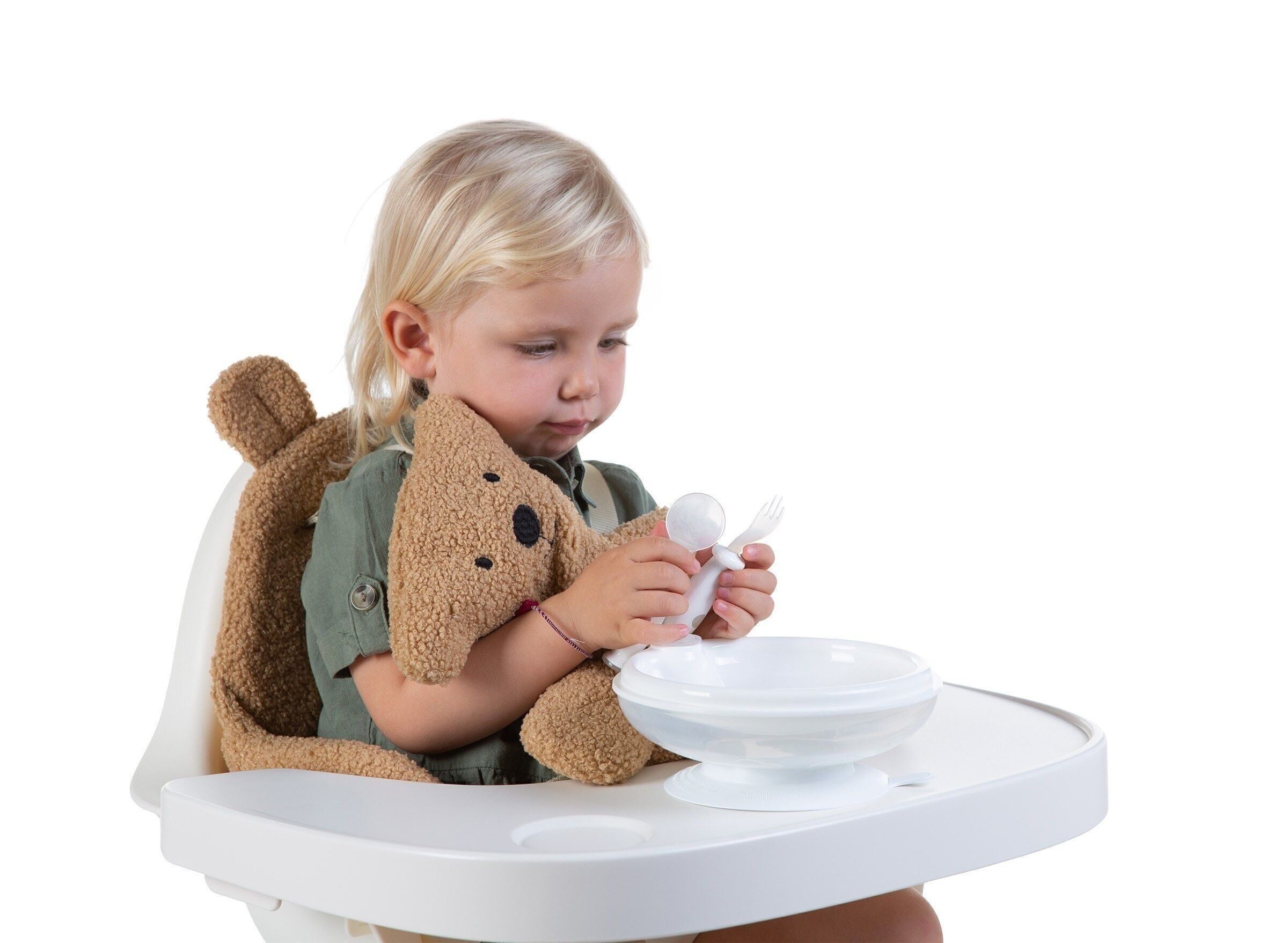 CHILDHOME, Mensola sedia Evolu in abs bianco + tovaglietta in silicone
