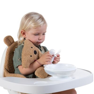 CHILDHOME, Estante silla abs blanco Evolu + mantel individual silicona