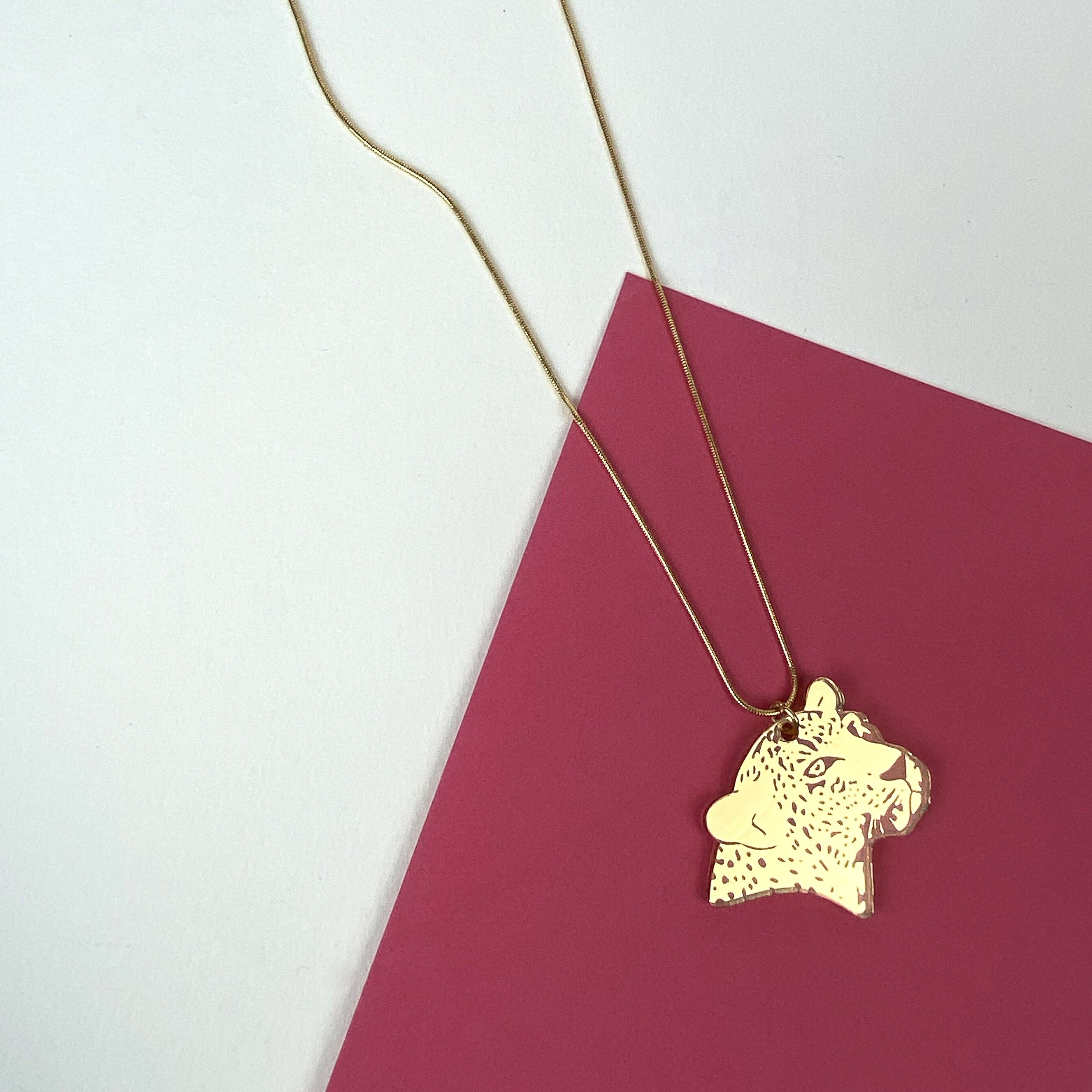 Wilde Leopardenkette - goldene Schlangenkette - kleiner Anhänger