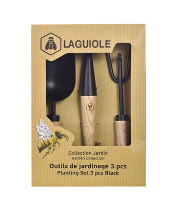 Kit 3 outils de plantation noirs et bois 7