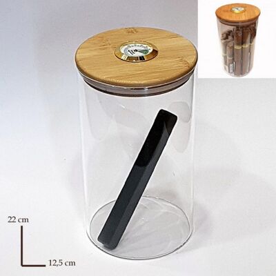 POT EN VERRE +hydromètre+HUMIDOR / 531