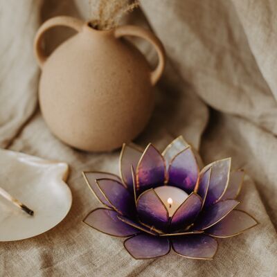 Bougie chauffe-plat Lotus - Violette