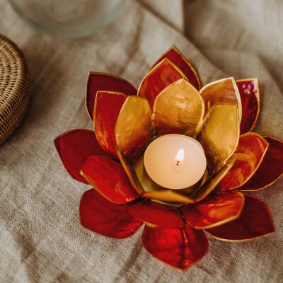 Lotus tea light - Coral