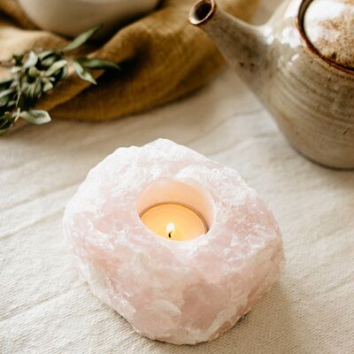 Bougie chauffe-plat en quartz rose