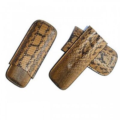 Cigar case - 2 cigars leather snake / 4022