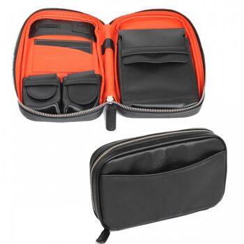 Etui à cigares -5 cigares cuir techno orange / 0689-OR