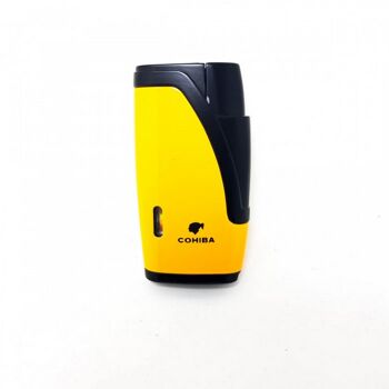 Briquet 2 jets flamme logo COHIBA jaune / COB-2005