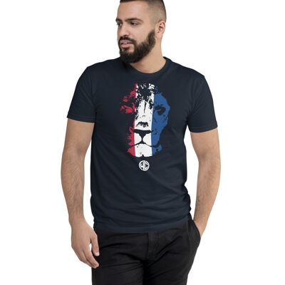 Mattlock Lion Face Print T-Shirt Navy