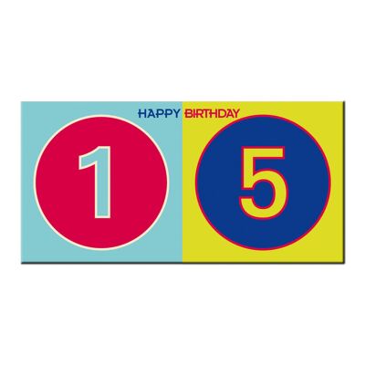 Per il 15° compleanno - HAPPY BIRTHDAY - biglietto pieghevole di compleanno