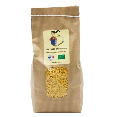 Organic yellow lentils 500g bag
