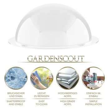 Gardenscout - Le hublot en acrylique avec un angle de vision de 180° | Pour clôture ou maisonnette à l'intérieur et à l'extérieur | Chien ou enfant adapté 6