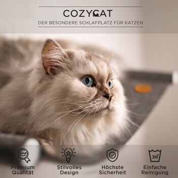 CozyCat - Le hamac pour chat en feutre | Le couchage spécial pour chats et matous ou chatons en 60x30cm jusqu'à 8kg gris anthracite | Couchette stable pour chat avec fixation murale 5