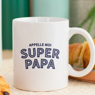 Taza de cerámica Llámame super papá
