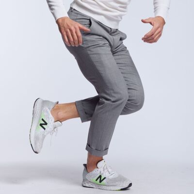 Gaston stretch pants in gray dry wool