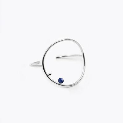 Bracelet Saturne Maxi - Plaqué palladium - Lapis Lazuli