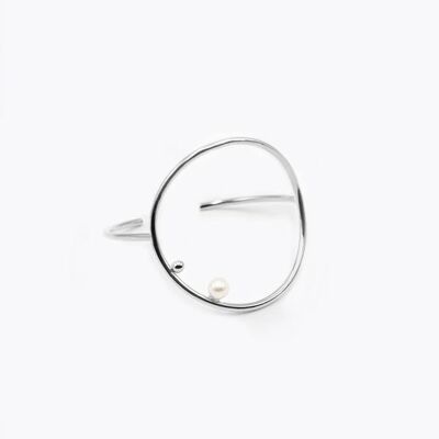 Bracelet Saturne Maxi - Plaqué palladium - Perle de Culture