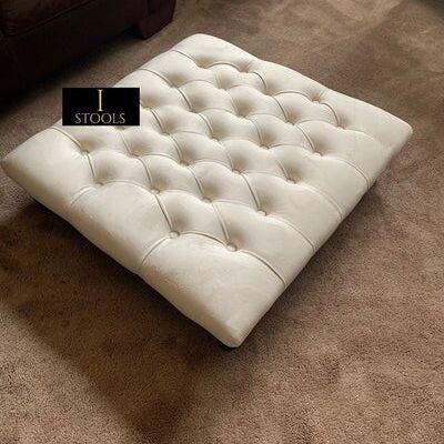 Creamy white footstool square - Creamy white Standard legs Without cushions