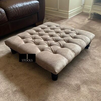 Brown footstool square - Brown Standard legs Without cushions