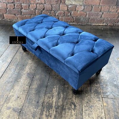 Blue ottoman storage - Blue 2 cushions with insert