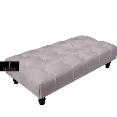 Creamy White Chesterfield Footstool - Creamy white Standard legs Without cushions