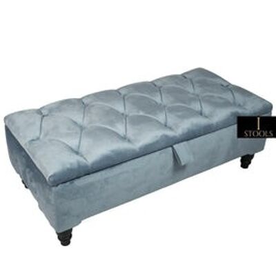 Duck Egg Blue Rectangular Ottoman Storage - Duck egg blue Standard legs Without cushions