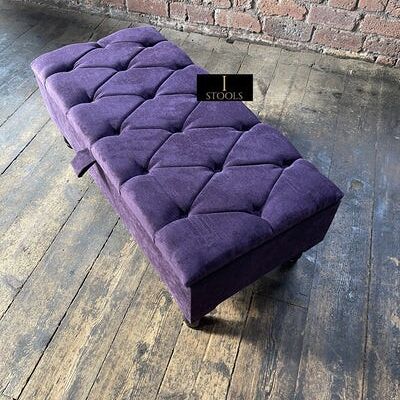 Purple Aubergine Ottoman Storage - Without cushions Purple