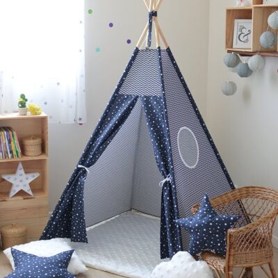 Kinder Tipi Marineblau