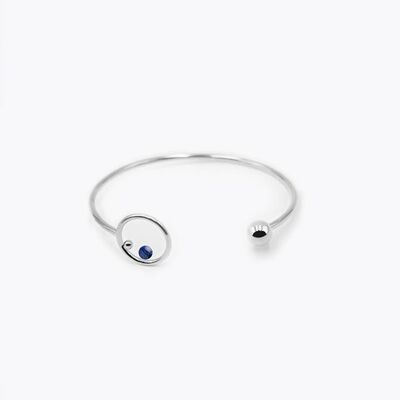 Bracelet Saturne - Plaqué palladium - Lapis Lazuli