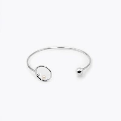 Bracelet Saturne - Plaqué palladium - Perle de Culture