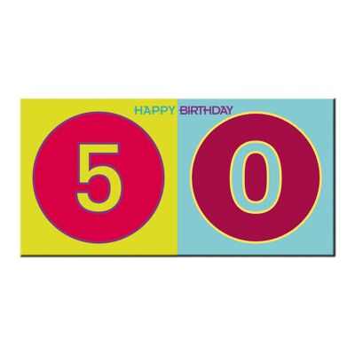 Per il 50° compleanno - HAPPY BIRTHDAY - biglietto pieghevole di compleanno