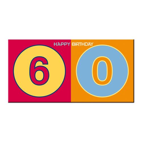 Zum 60. Geburtstag - HAPPY BIRTHDAY - Geburtstags-Klappkarte