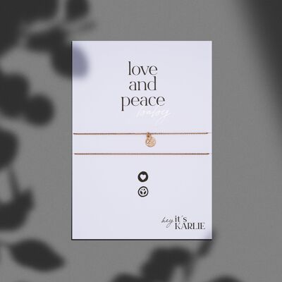 LOVE AND PEACE baby Collier, rosé