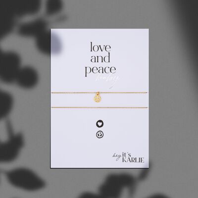 LOVE AND PEACE baby Collier, gold