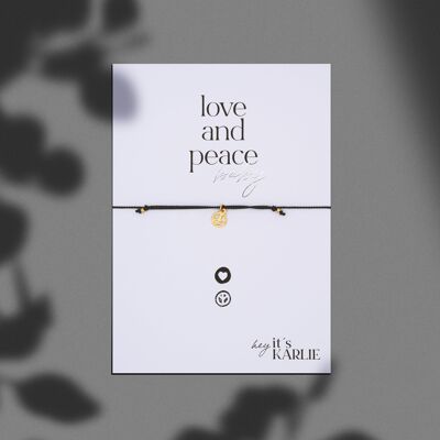 LOVE AND PEACE baby Armband, gold