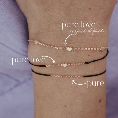 PURE LOVE einfach dreifach Armband, gold