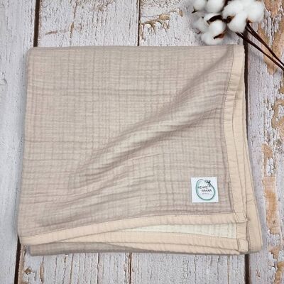 Manta Edredón Muselina 4 Capas - Beige & Marfil