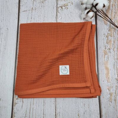 Muslin quilt blanket 4 layer - Cinnamon