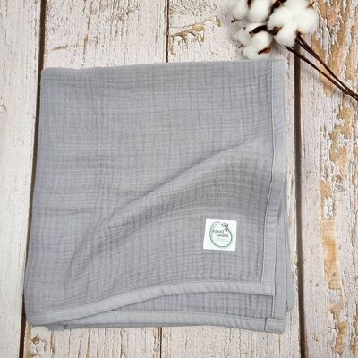 Muslin quilt blanket 4 layer - Grey